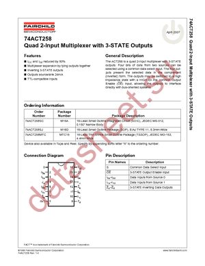 74ACT258MTCX datasheet  